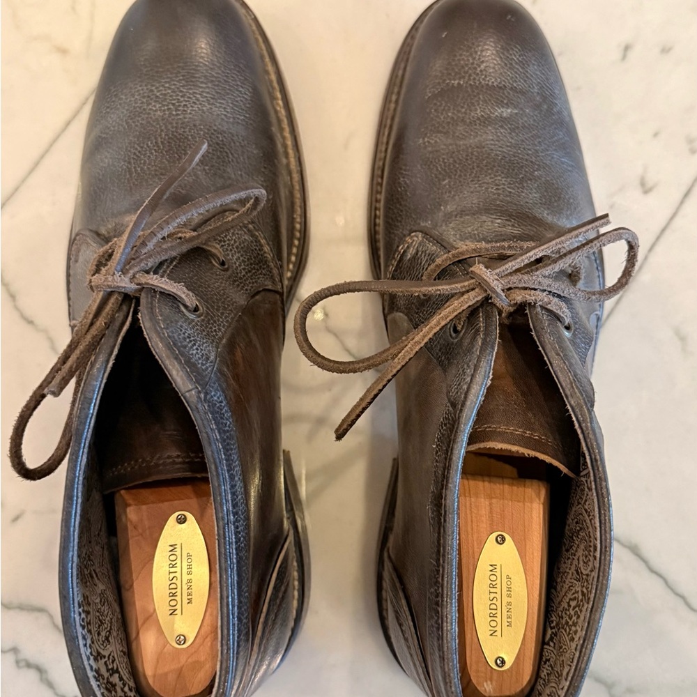 John Varvatos Men's Brown Leather Chukka Boots